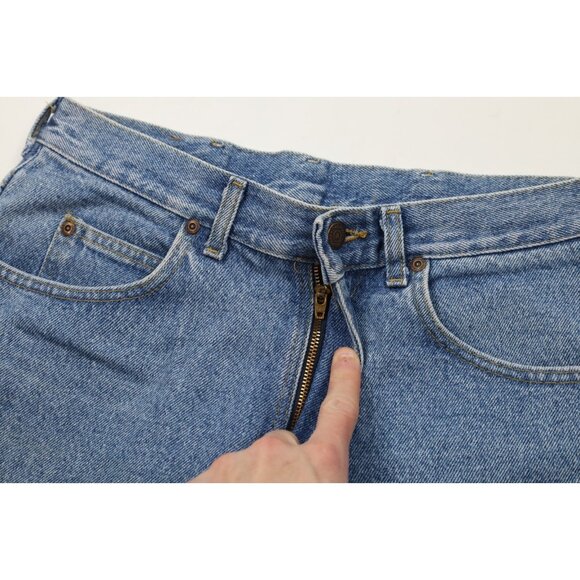 Vtg 90s Lee Mens 32 Faded Relaxed Fit Denim Jean Shorts Jorts Blue Cotton USA - Picture 5 of 10